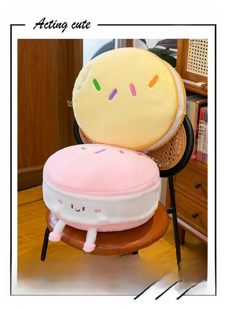 Hamburger Plush Stuffed Animal Toy In Natural Pink, Soft And Cuddly Plush Doll Pillow