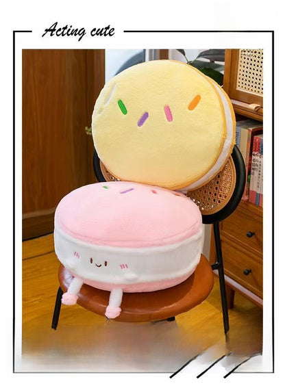 Hamburger Plush Stuffed Animal Toy In Natural Pink, Soft And Cuddly Plush Doll Pillow