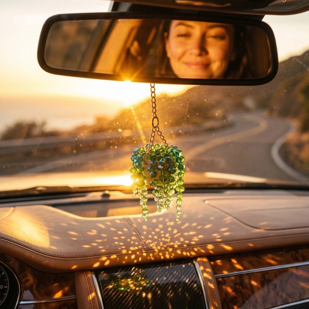 Crystal Plastic Car Hanging Accessory For Automotive Interior Decoration