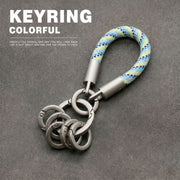 Blue Flower Pattern Ring Cord - Five Rings