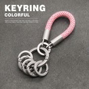 Pink and White Floral Ring Cord - Five Rings