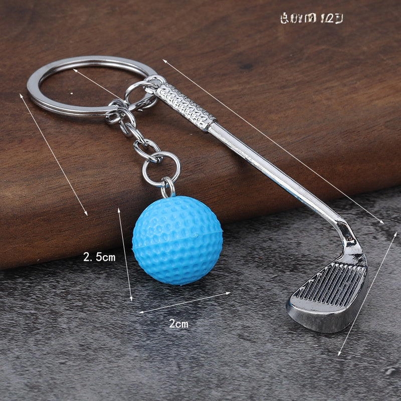 Christmas Golf Key Chain In White Featuring Durable Zinc Alloy Material