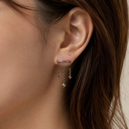Heart Shape Stud Earrings For Women In Steel Color, Simple Style Made Of 304 Stainless Steel With Zircon Inlay
