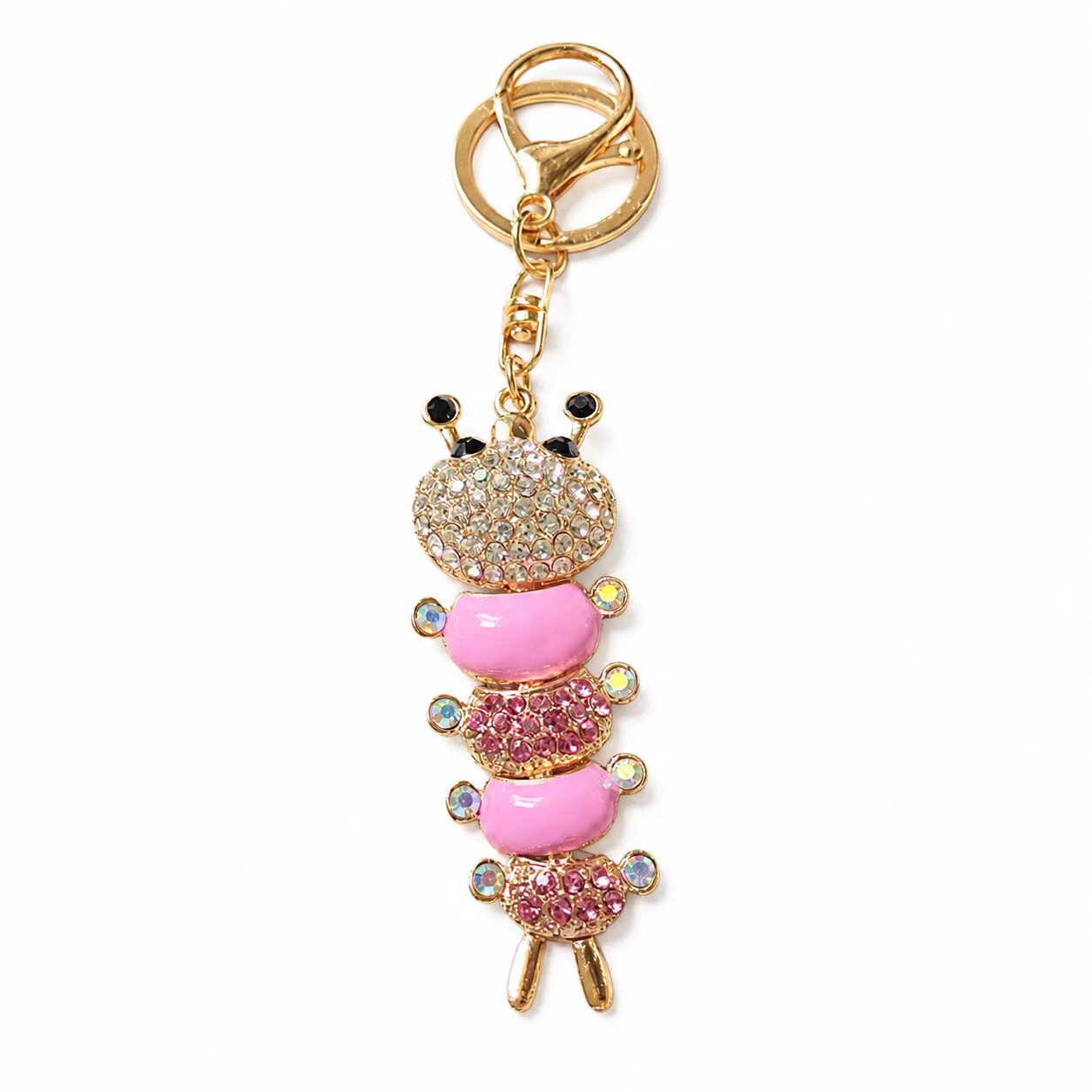 New Year Insect Key Chain With Rhinestones In Zinc Alloy, Stylish Bag Charm Accessory