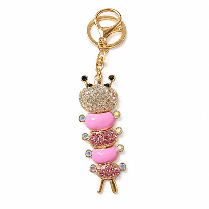 New Year Insect Key Chain With Rhinestones In Zinc Alloy, Stylish Bag Charm Accessory
