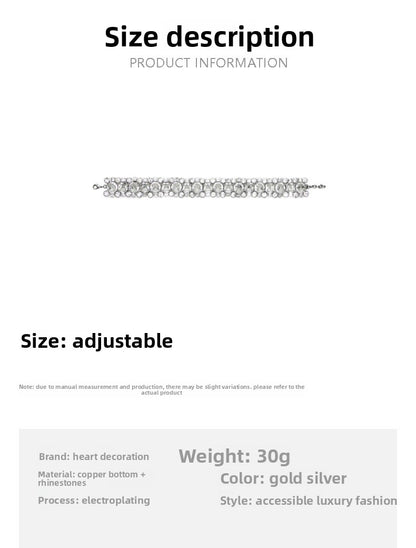 Exaggerated Geometric Silver Alloy Choker Necklace For Women With Electroplated Finish And Rhinestone Inlay
