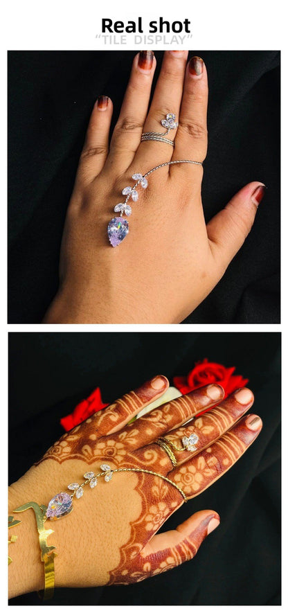 Silver Alloy Open Ring For Women Featuring Zircon Inlay With Elegant Flower Design