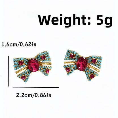 Silver Bow Tie Stud Earrings For Unisex Featuring Electroplated Zinc Alloy With 925 Sterling Silver Posts