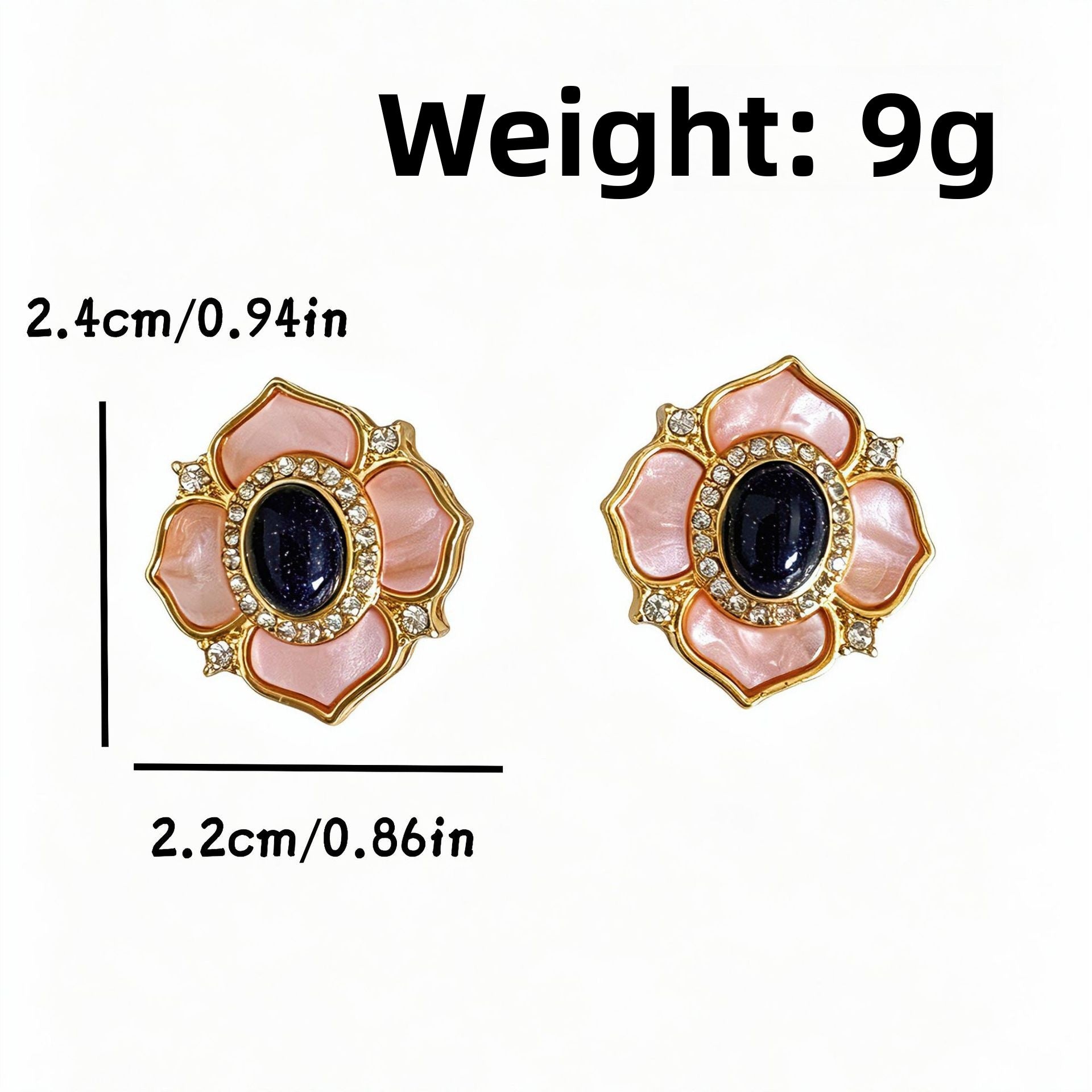 Natural Pink Flowers Stud Earrings For Unisex Featuring 925 Sterling Silver Posts And Mother-of-pearl Shell Inlay In Zinc Alloy