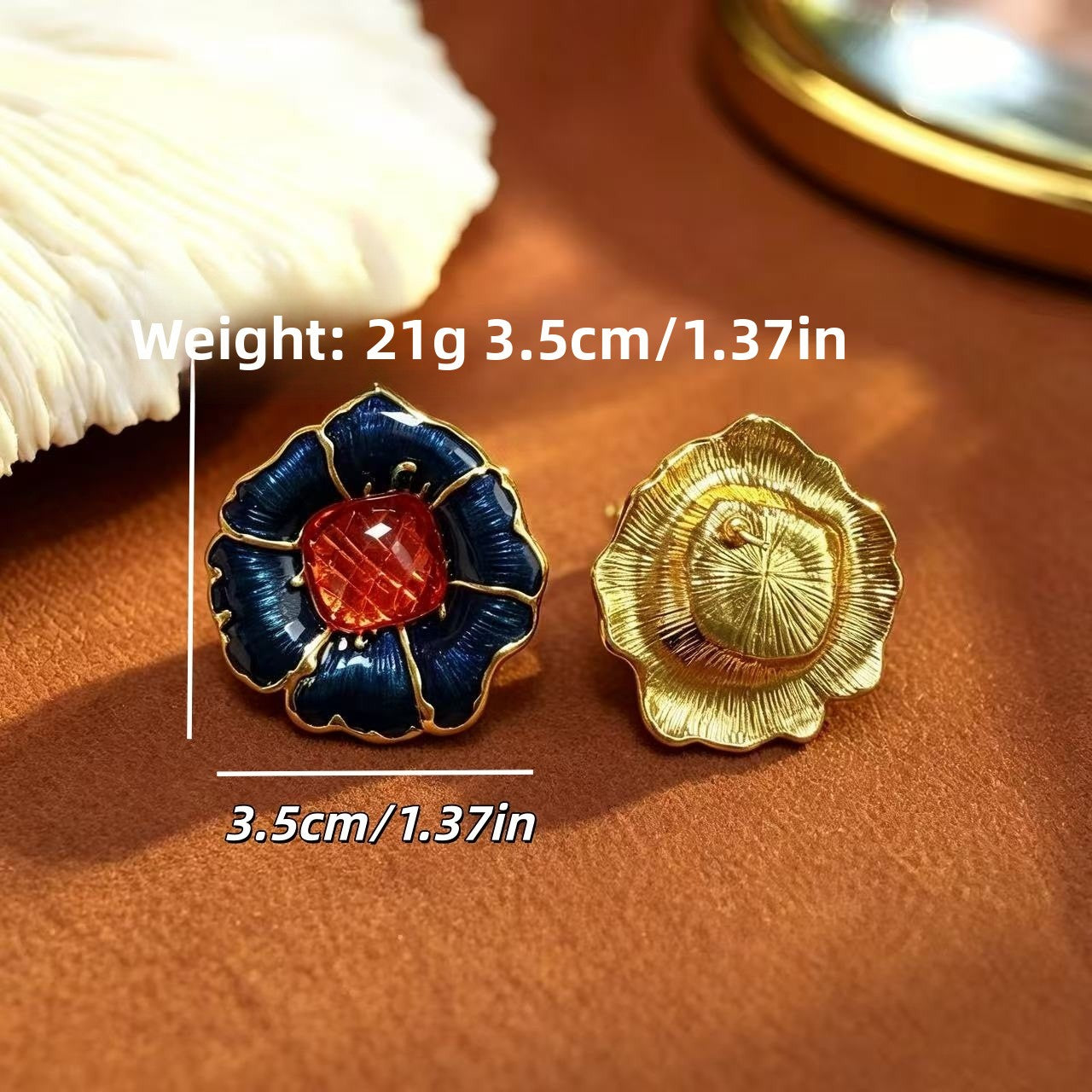 Handmade Flowers Earrings For Unisex Featuring 925 Sterling Silver Ear Studs In Silver Alloy