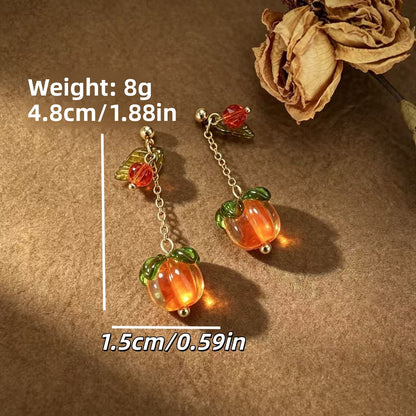 Sweet Fruit Stud Earrings For Women With 925 Sterling Silver Posts, Zinc Alloy Design, Perfect For New Year
