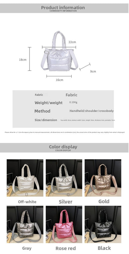 Women’s Polyester Bucket Bag With Sewing Thread Detail, Top Handle Design, Perfect For Winter