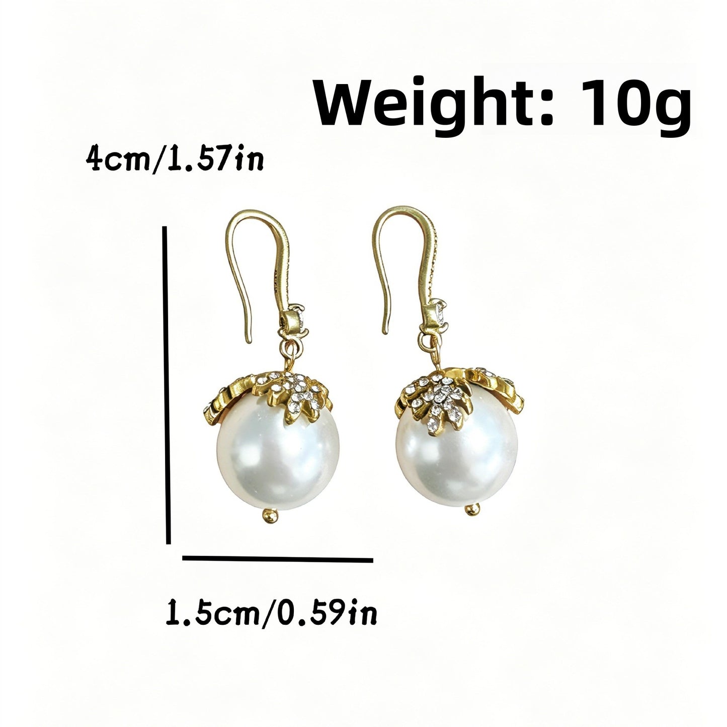 Retro Crown Earrings For Unisex Featuring White Zinc Alloy With Rhinestones Ear Hook Design