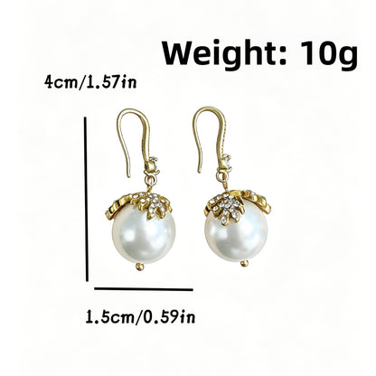 Retro Crown Earrings For Unisex Featuring White Zinc Alloy With Rhinestones Ear Hook Design