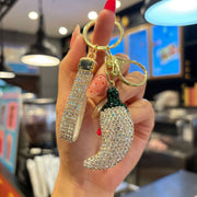 Rhinestone 3D Small Chili Pepper (White)
