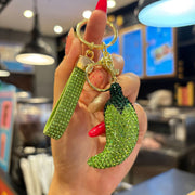 Rhinestone 3D Small Chili Pepper (Green)