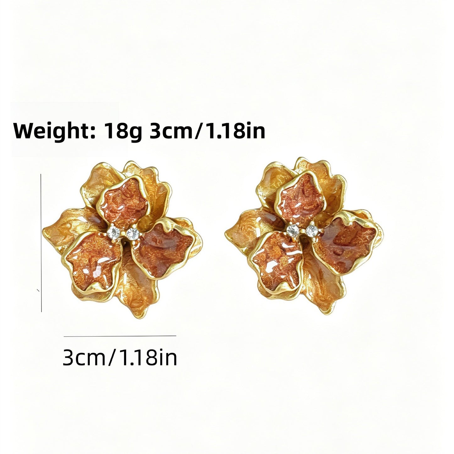 Fuchsia Enamel Flowers Stud Earrings For Unisex Featuring Zinc Alloy With Rhinestones And 925 Sterling Silver Posts