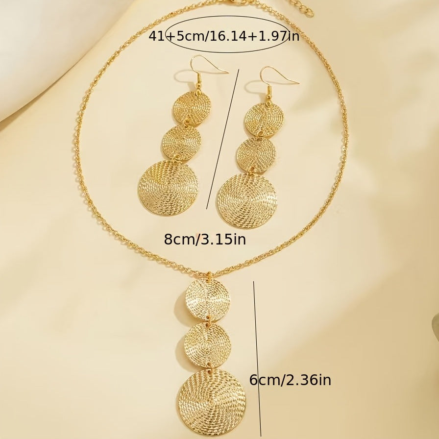 Fingerprint Pendant Necklace For Women In Electroplated Iron, 2 Pieces Set, Perfect For Daily Wear