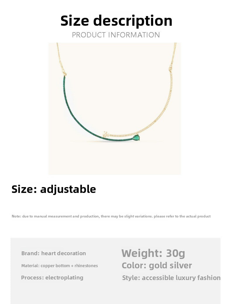 Silver Water Droplets Necklace For Women With Alloy Pendant Featuring May Birthstone Emerald