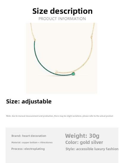 Silver Water Droplets Necklace For Women With Alloy Pendant Featuring May Birthstone Emerald