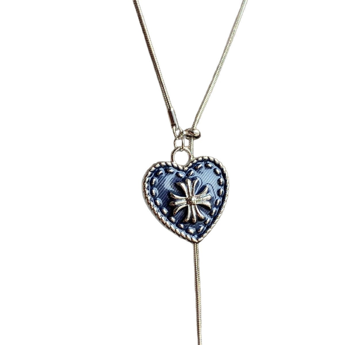 Heart Shape Pendant Necklace For Women With Alloy Chain And Enamel Alloy Pendant
