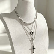 Cross Multi-Layer Necklace