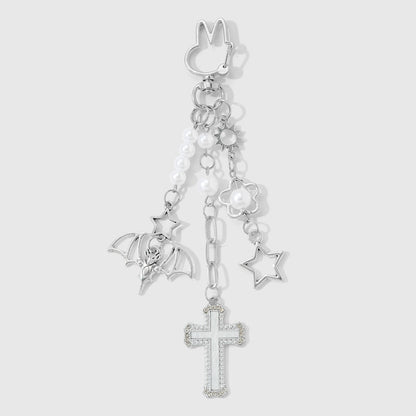 Silver Cross Key Chain Made Of Durable Alloy