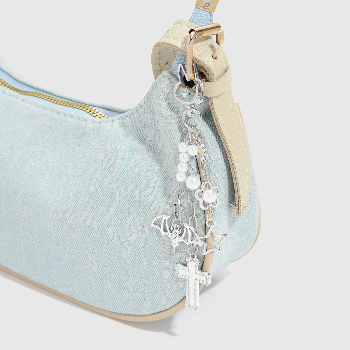 Silver Cross Key Chain Made Of Durable Alloy