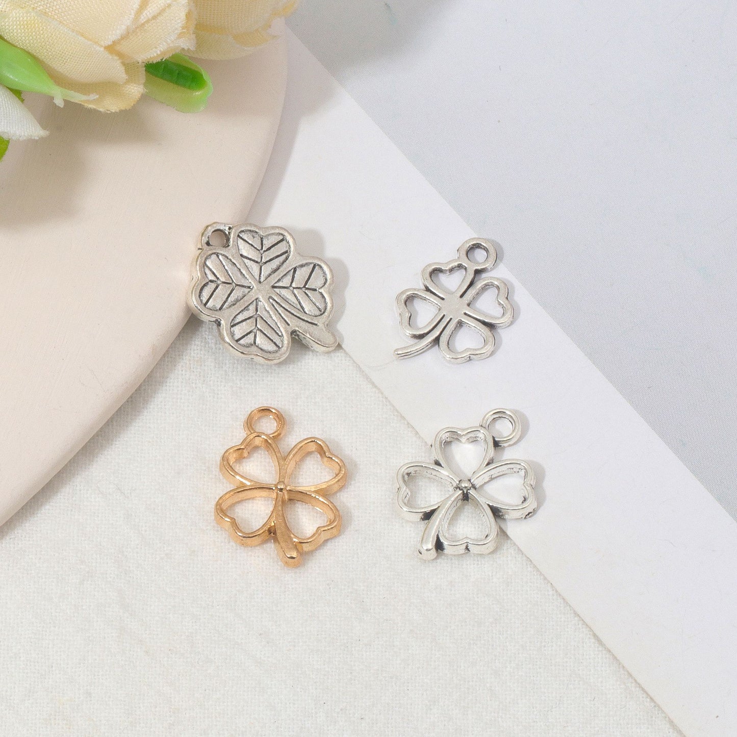 Lucky Heart Alloy Pendant Featuring Electroplated Craftsmanship In Retro Style Jewelry Accessories