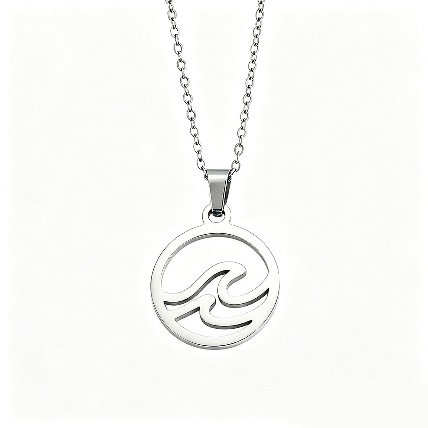 Unisex Mountain Necklace With Electroplated 304 Stainless Steel Pendant On Steel Color Cable Chain