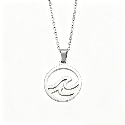 Unisex Mountain Necklace With Electroplated 304 Stainless Steel Pendant On Steel Color Cable Chain