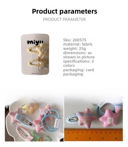 Cute Plaid BB Clips Hair Accessories For Kids In Green Cloth Material