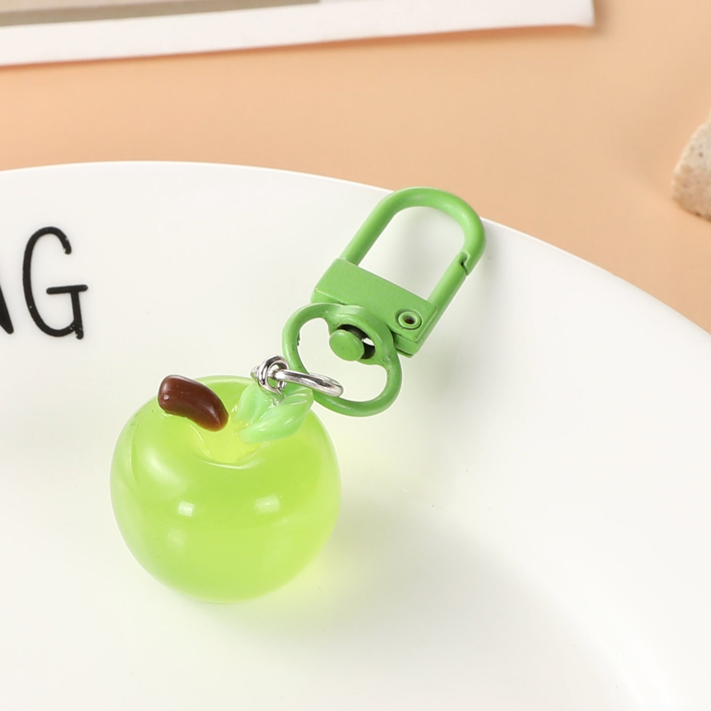 Apple Red Bag Charm Key Chain For Children’s Day, Resin Material Accessory