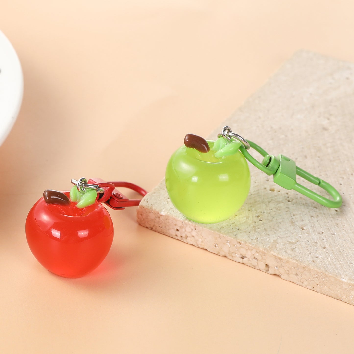 Apple Red Bag Charm Key Chain For Children’s Day, Resin Material Accessory