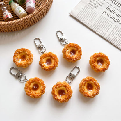 Food Pattern Resin Bag Charm Key Chain Featuring Durable Resin Material