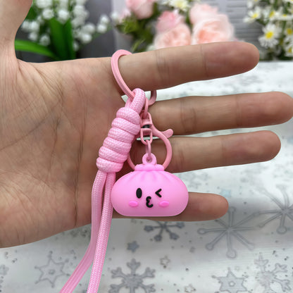 New Year Natural Pink Key Chains Bag Charms Made With Durable PVC Material
