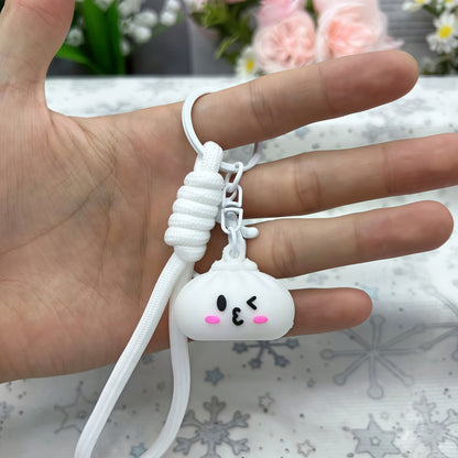 New Year Natural Pink Key Chains Bag Charms Made With Durable PVC Material
