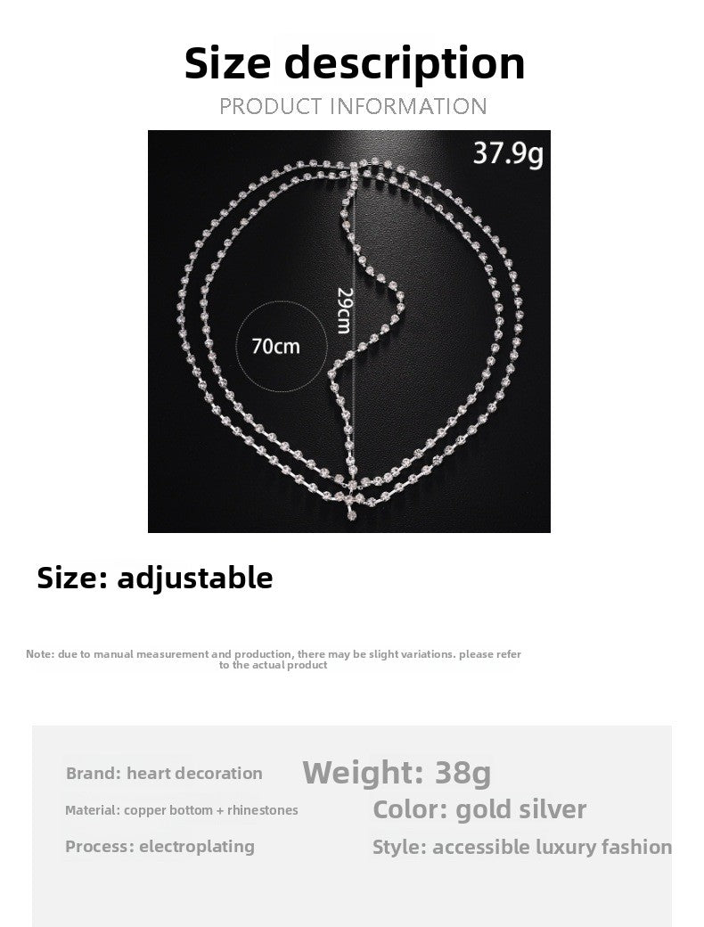 Bohemian Water Droplets Hair Chain Insert Comb In Silver Alloy With Rhinestone Inlay For Spring