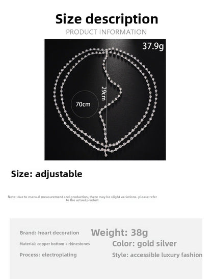 Bohemian Water Droplets Hair Chain Insert Comb In Silver Alloy With Rhinestone Inlay For Spring