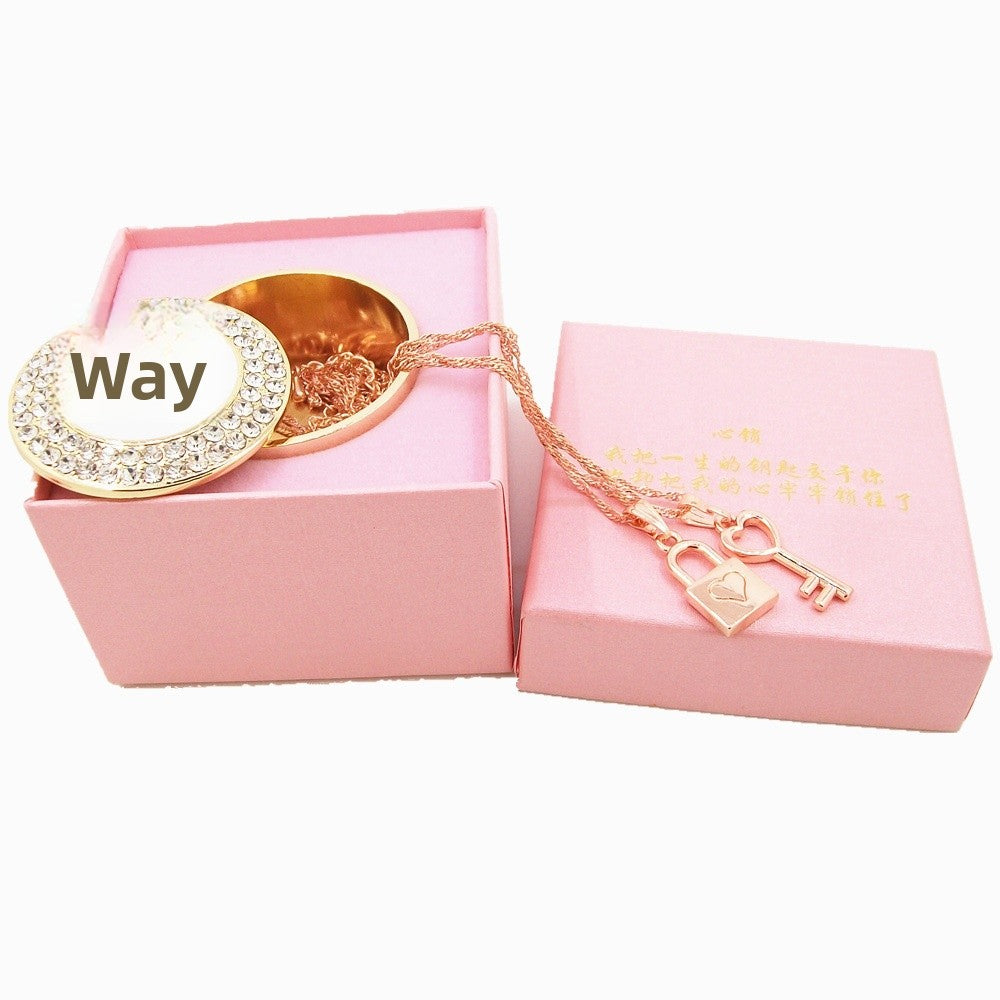 Heart Shape Jewelry Set In Simple Style With Electroplated Metal And Cable Chain, Available As 1 Set
