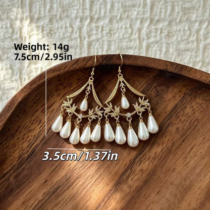 Water Droplets Drop Earrings For Unisex Featuring Electroplated Alloy With Copper Studs In