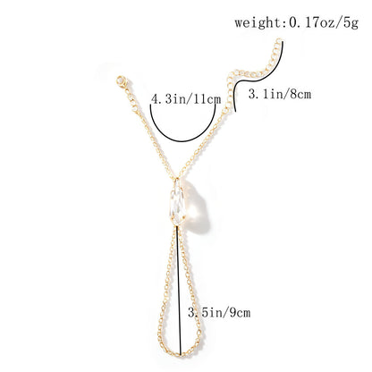 Water Droplets Hand Chain Bracelet In Copper With Electroplated Gold Plating, Ethnic Style For Women