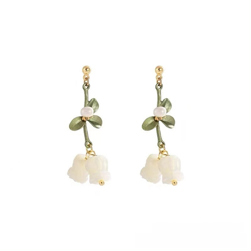 Sweet Flowers Stud Earrings For Women With 925 Sterling Silver Posts Featuring Enamel Craftwork