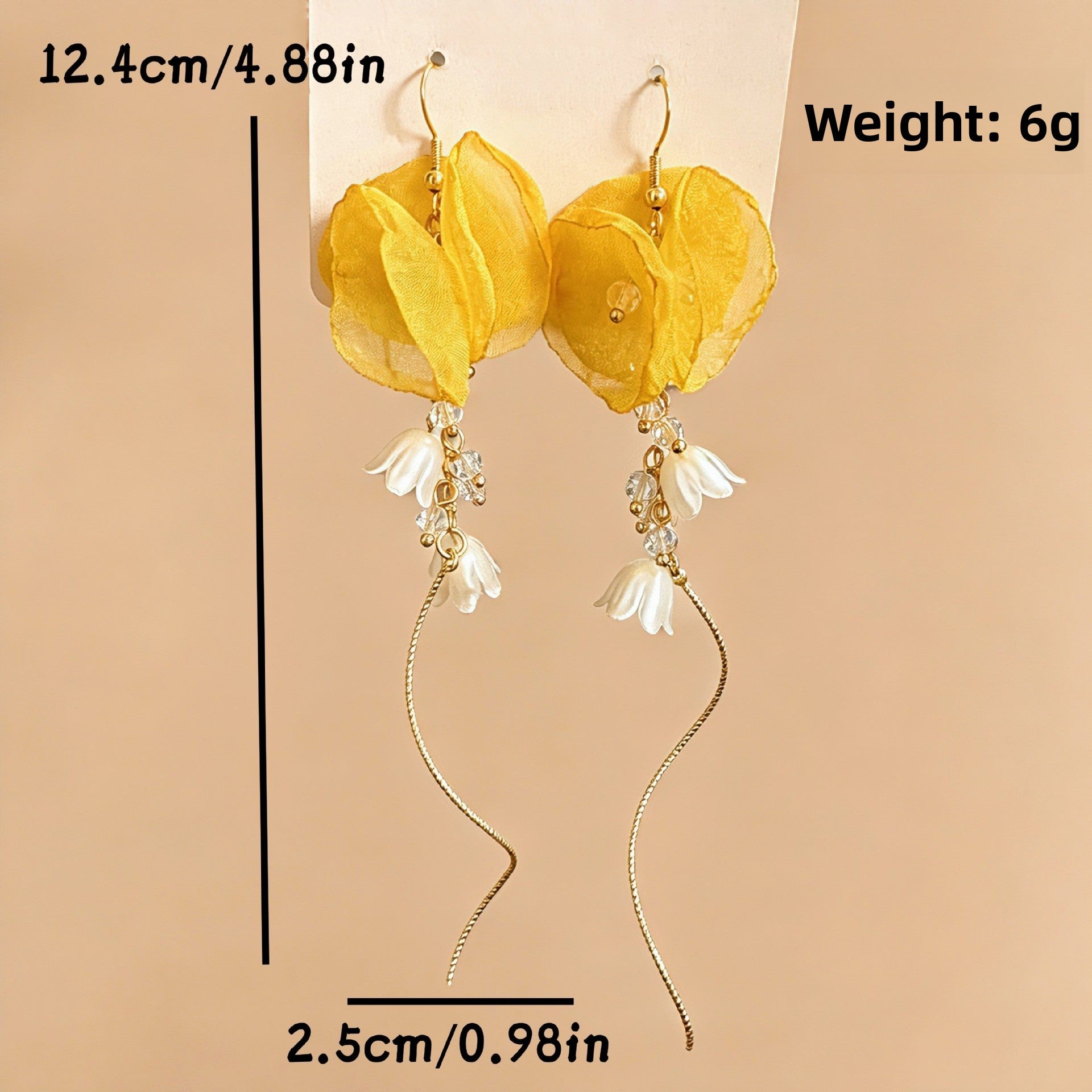 Sweet Yellow Flowers Stud Earrings For Unisex Featuring Zinc Alloy Material
