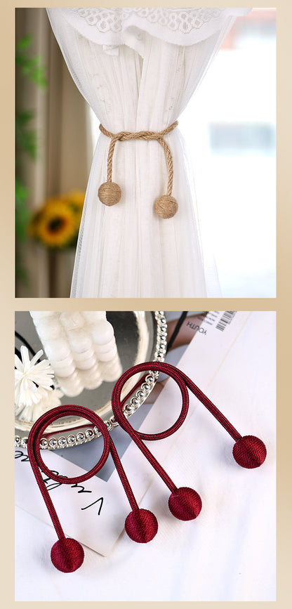Fabric Curtains With Curtain Tiebacks For Elegant Window Decoration