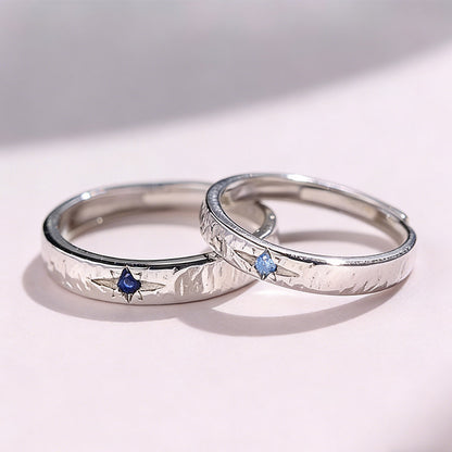 Retro Star Ring For Unisex, Copper Material With Silver Plated Electroplated Finish