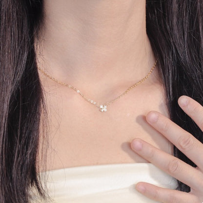 Lucky Heart Simple Style Necklace For Women With Copper Micro Super Whisper Thin Chain And Copper Pendant