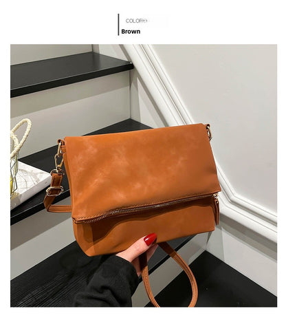 Women’s Square PU Leather Shoulder Bag With Sewing Thread Detail, Single Shoulder Strap, Perfect For Autumn
