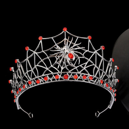 Gothic Spider Web Crown Hair Accessory For Women In Silver Alloy, Perfect For Halloween