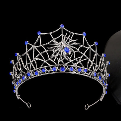 Gothic Spider Web Crown Hair Accessory For Women In Silver Alloy, Perfect For Halloween